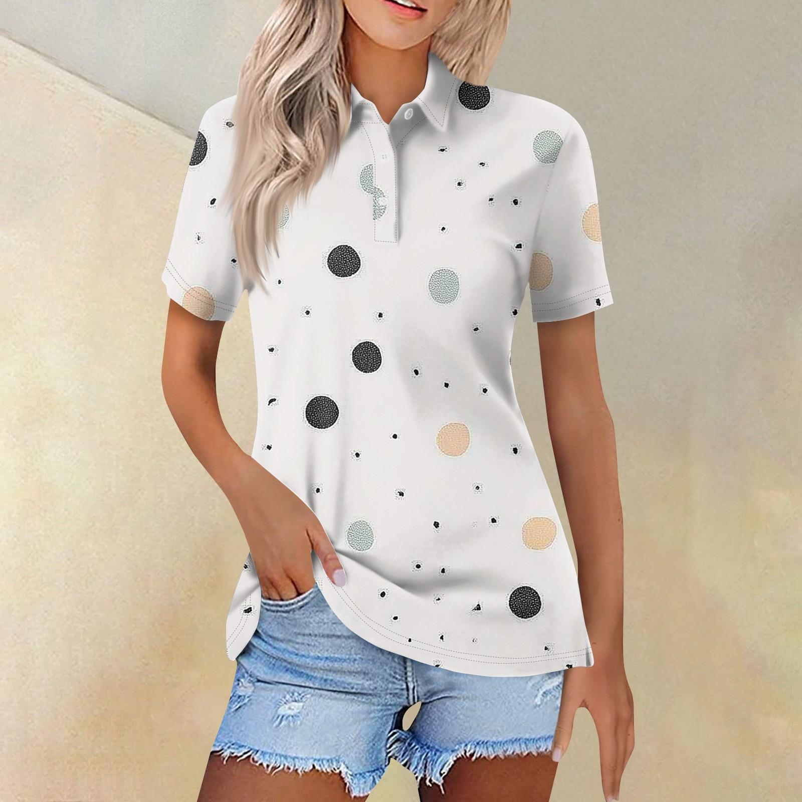 

Женская мода повседневная пуговица с коротким рукавом с цветочным принтом (Градиентные полосы) Верх с лацканами и принтом L чёрный