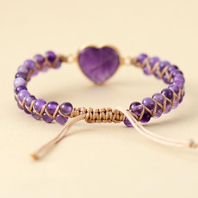 Luxury Europe and America, Hot-selling Emperor Amethyst Love Double Layer Hand-woven Bracelet Adjustable Bracelet