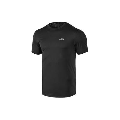 Solid Color Round Neck Pullover Quick-Dry Short Sleeve T-Shirt Men Tops Carbon-Black P223M104-0018