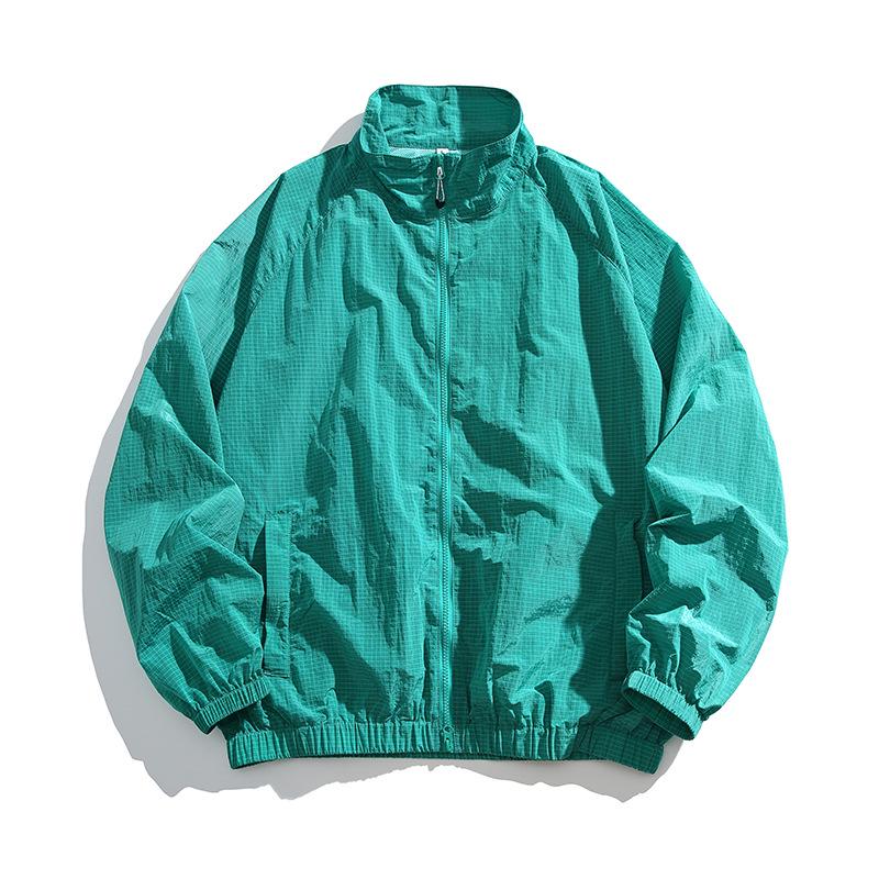 Unisex Lightweight Quick-Dry Stand Collar UV Protection Hiking Jacket L