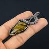 Tiger Eye Pendant, Handmade Gemstone 999 Copper Wire Wrapped Pendant Antique Jewelry, For Gift Silver Jewelry