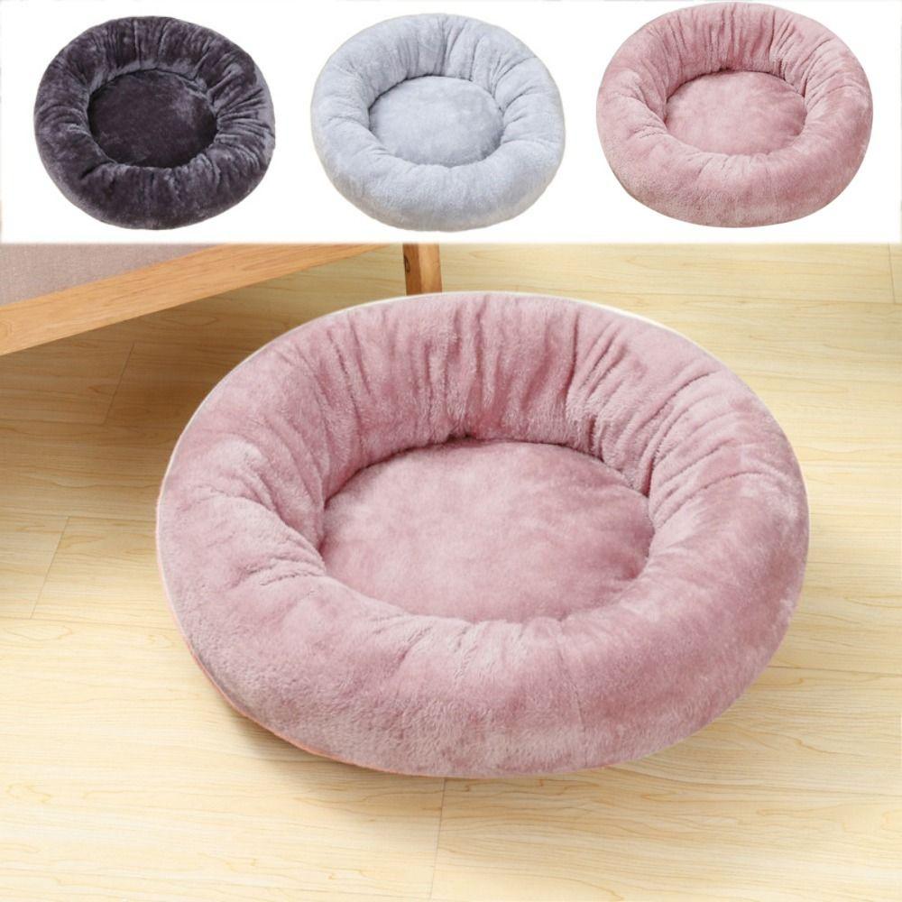 Warme Runde Hundehütte Weiches Warmes Hunde-Schlafbett Haustierzubehör Plüsch-Hundesofa Körbe Frühling