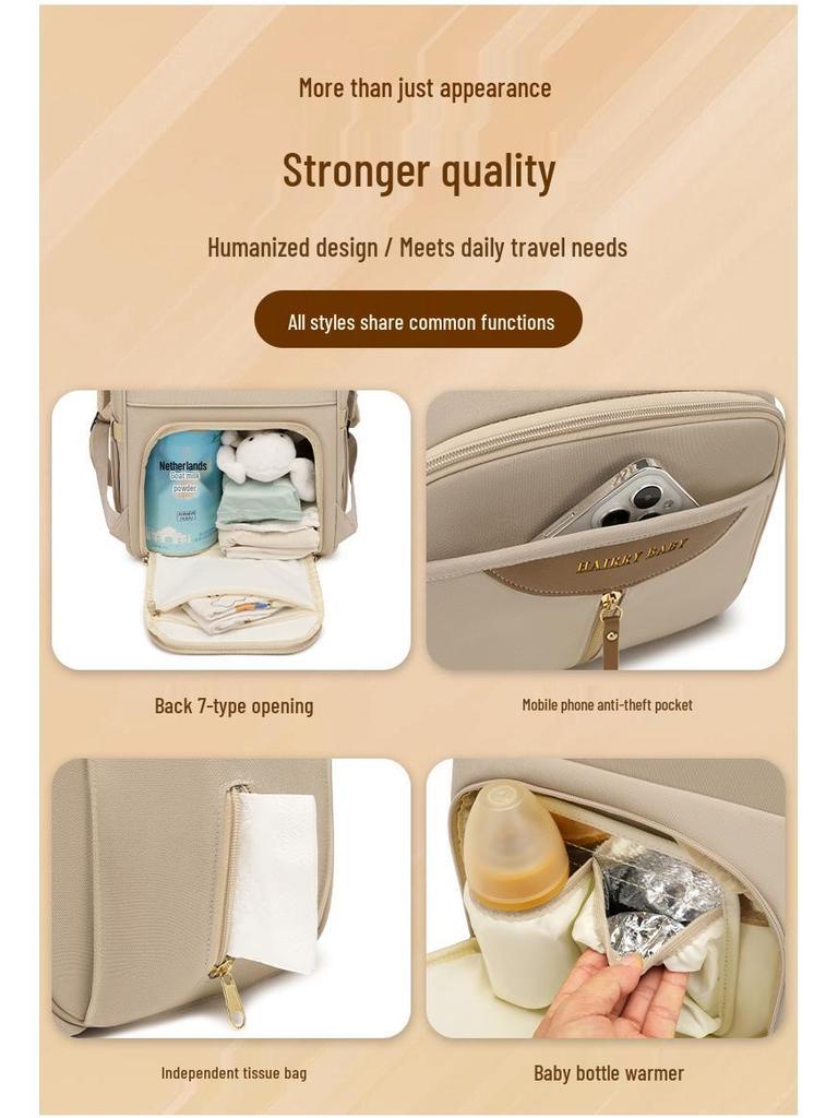Lightweight Multifunctional Mommy Backpack: Large Capacity Baby Supplies & Storage Bag