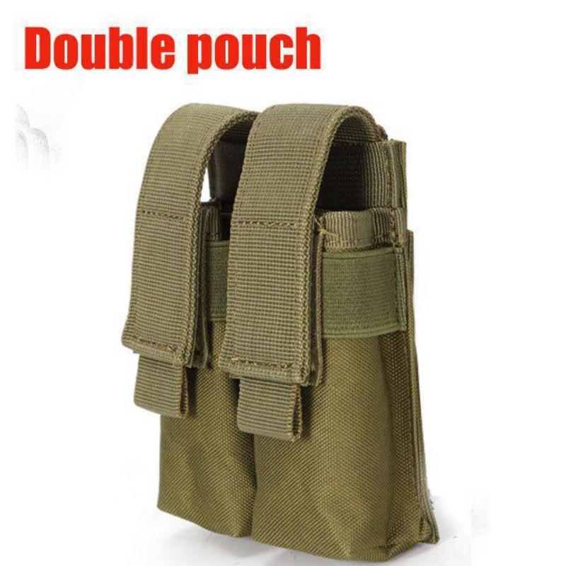 Pistol Magazine Pouch Tactical Double Molle Belt Dual Mag Bag Flashlight Holder Attachment Package Gun Hunting Accessories