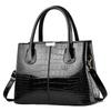 Patent Leather Stone Grain Handbag 2025: New Large Capacity Simple Women's Crossbody & Shoulder Bag