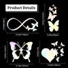8 Sheets 4 Style Infinity Heart & Butterfly Laser Style Plastic Adhesive Car Stickers Waterproof Window Decals for Car Wall Decoration Colorful