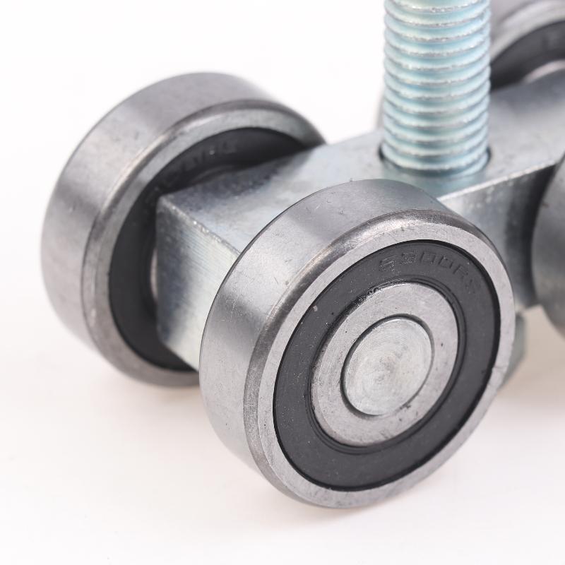 1Pcs Industrial Heavy Duty Sliding Door Hanging Rail Bearing Wheel Iron Pulley M12X80 Steel Tile Roller Wheel Loading 400Kg
