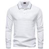 AIOPESON 2025 Nye Herre Poloskjorter for Menn Bomull Ensfarget Langermet Polo Designer Sosial Luksuriøs Følelse Mannlig