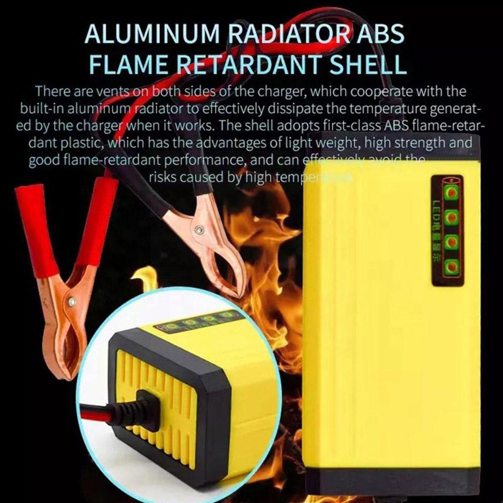 12V 3A Car Battery Charger LED Display 100-240V EU US Smart Car Motorcycle Charger For 12V 2AH-20AH Lead-acid Battery NEW N2G5