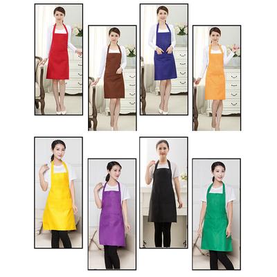 Hot Selliing Kitchen Plain Aprons Women Men Restaurant 1PC With Front Pocket Pure Colors For Chefs New Hot Home Cooking Bib