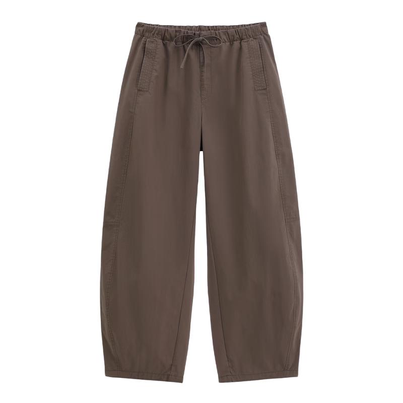 GAP Women's 2026 Spring Loose Washed Mid-Waist Curved Leg Pants