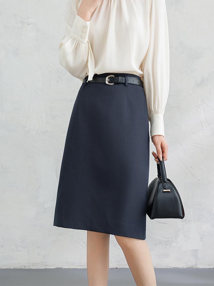 2026 Spring Women's High Waist Slimming Pencil Skirt – Versatile Mid-Length Professional Style with Slit.