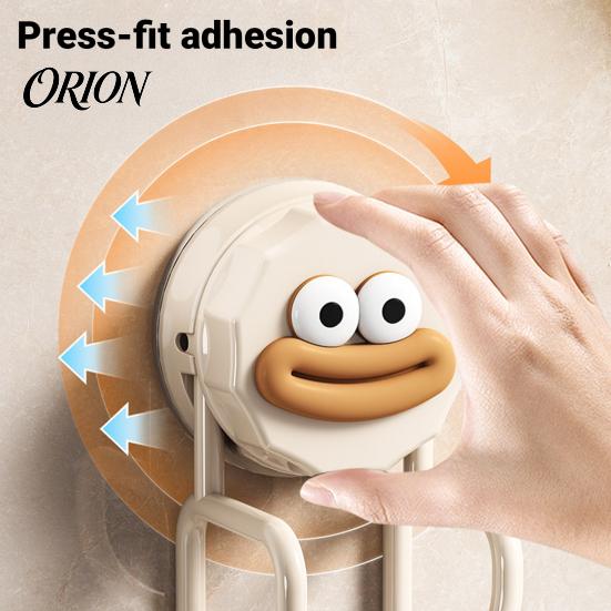 Moisture Proof Bathroom Organizer Suction Cup Hook for Washbasins, No Punch Heavy Duty Vacuum Hanger, Drill Wall Hanging Rack Cartoon Design Reusable