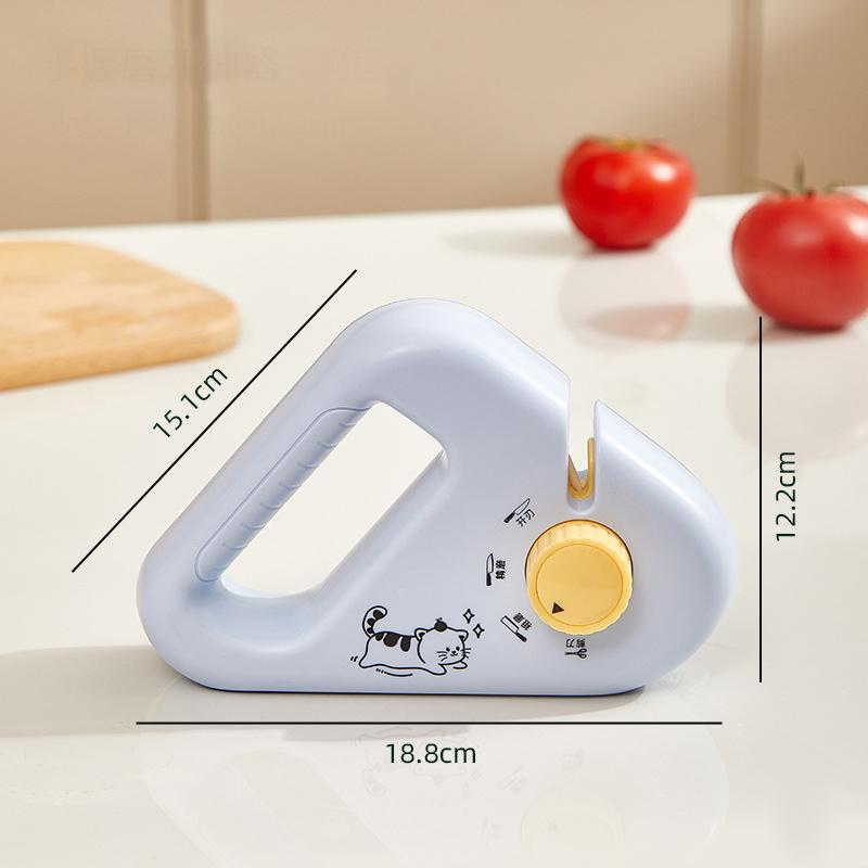 Hand-Held Four-In-One Knife Sharpener Household Sharpening Tool Kitchen Double-Sided Grindstone Knife Sharpening Artifact