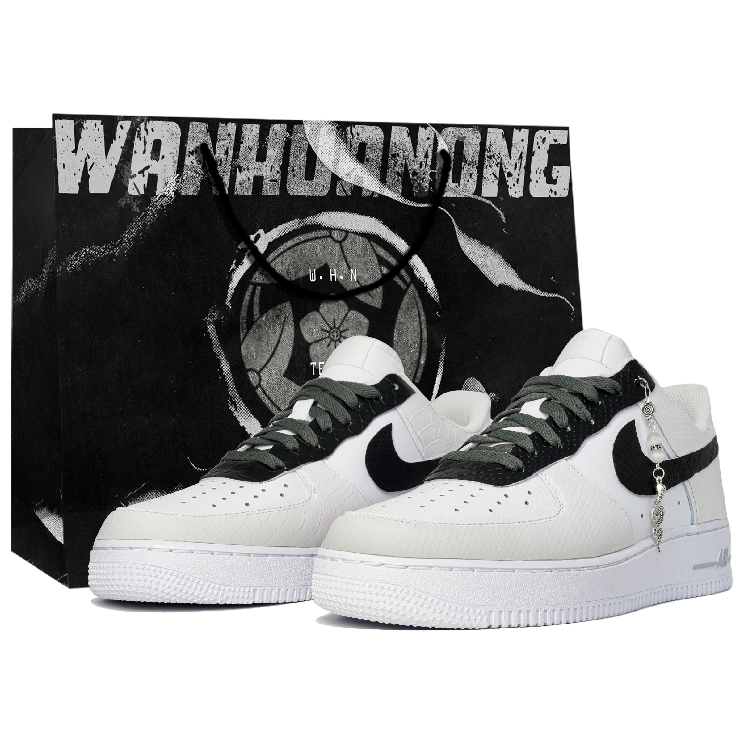

Nike Air Force 1 Slip Resistant Abrasion Resistant Low top Skateboard Shoes Unisex White Black CW2288-111(team113-S-BOX) 37.5