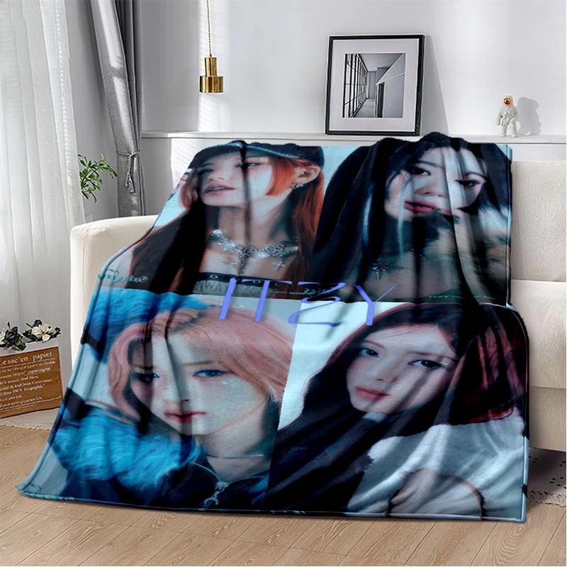 3D KPOP ITZY Star Soft Plush Blanket,Flannel Throw Blanket for Living Room Bedroom Bed Sofa Cover Gift