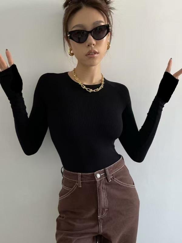 Women's Slimming Autumn Round Neck Long Sleeve Bodysuit Top