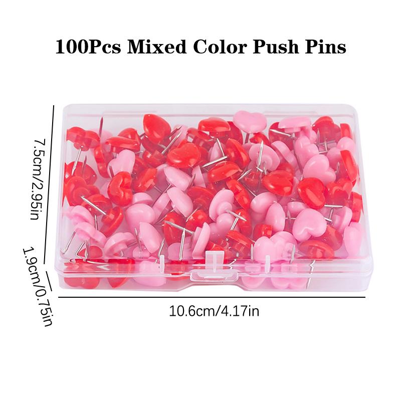 Ins Love Heart Shape Push Pins Safety Colored Push Pin Cork Board Thumb Tack Wall Pins School Stationery Office Binding Supplies