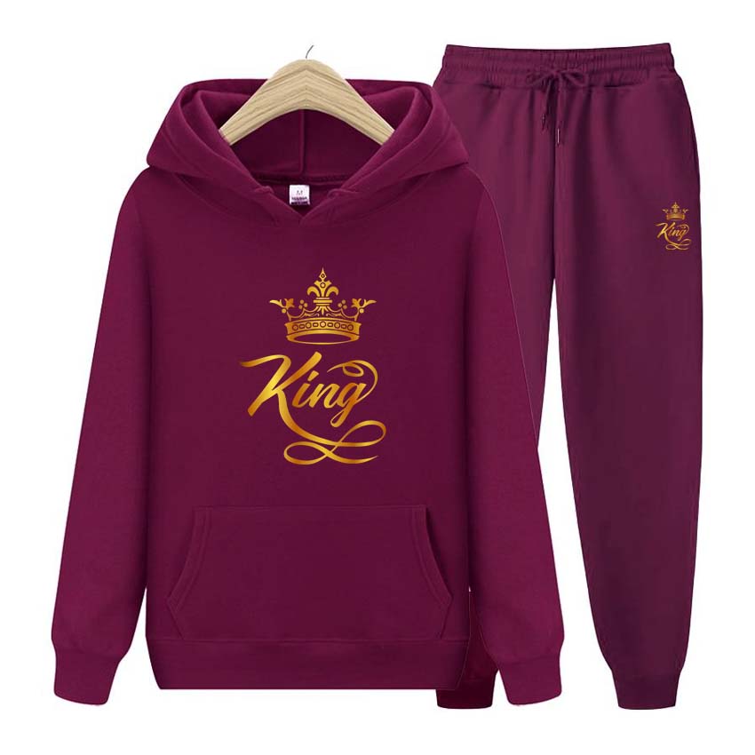 Pánské Dámské Mikiny Teplákové soupravy Jogger Módní Mikiny Set Pánské Ženy King Print Mikina Streetwear Sportovní oblek Volné topy