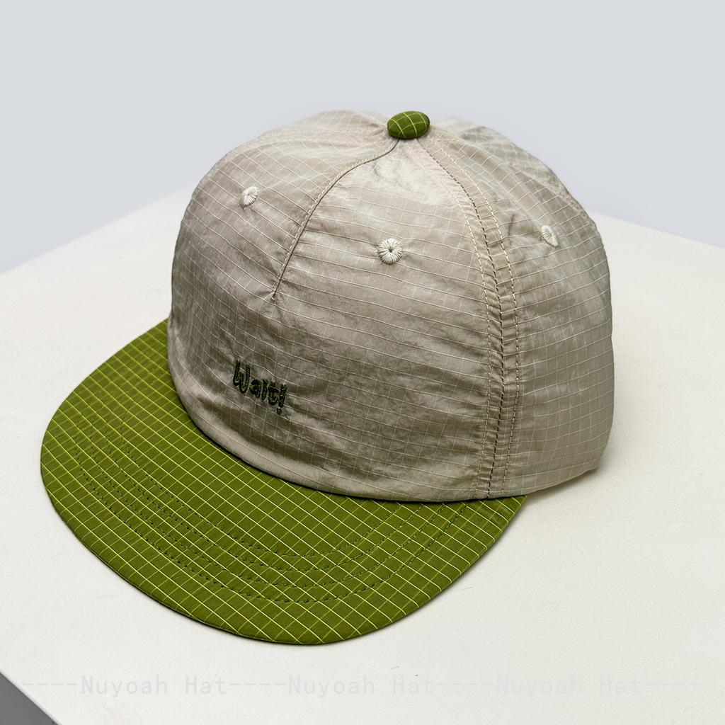 Color Block Quick-dry Embroidered Wait Letters Baseball Hats Breathable New Men Women Plaid ins Versatile Peaked Caps Flat Eaves