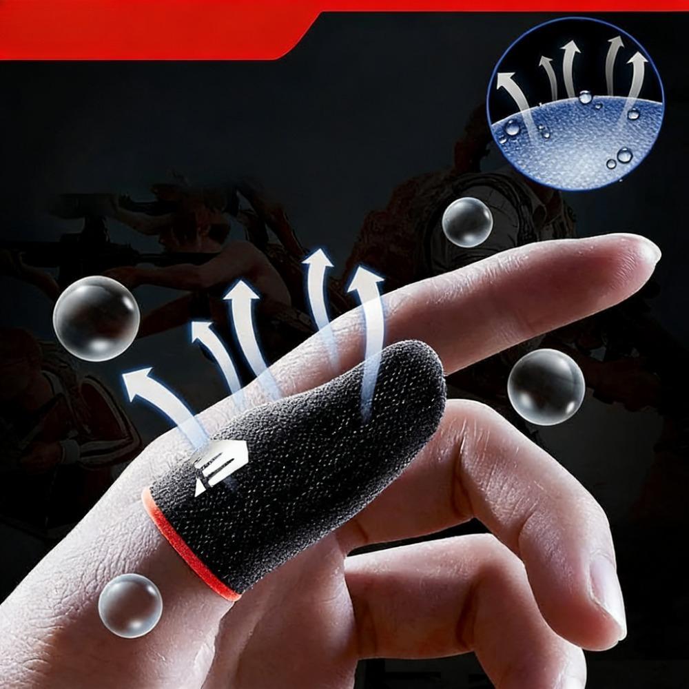 Breathable Anti-Sweat Gaming Finger Sleeve, Sensitive Touch Screen Fingertip Cover for Mobile Game
