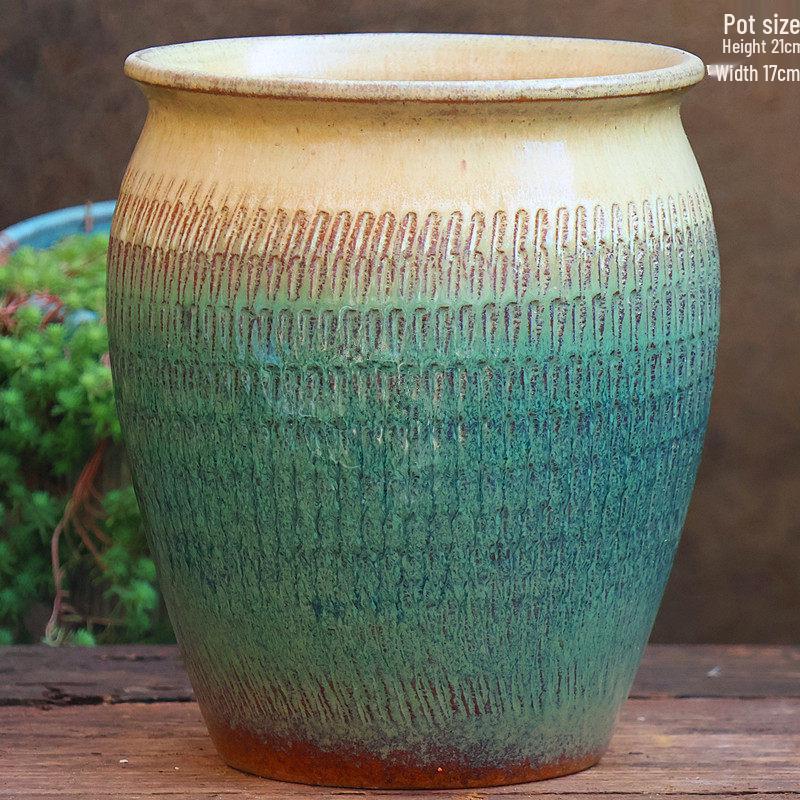 Sonderangebot: Retro Terrakotta Hoher Blumentopf für Sukkulenten oder Rettich