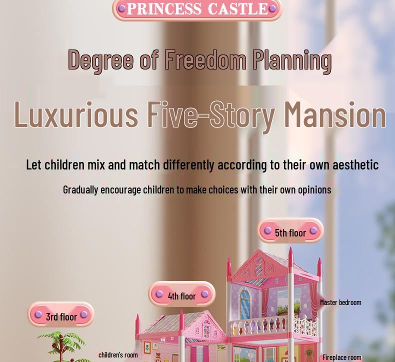 Princess Castle Dollhouse DIY Building Kit for Girls