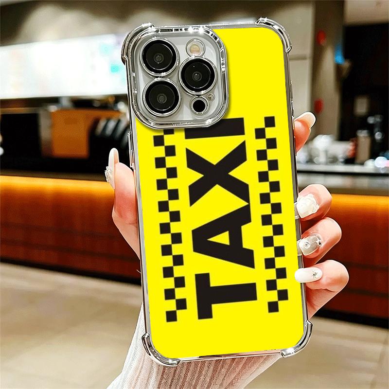 

NYC Yellow Taxi Cabs Soft Phone Case For iPhone 15 16 17 Air 14 Pro Max 16E Plus 13 12 Mini Plating Anti-Fall Fundas iPhone 12 Pro Max