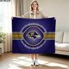 Koc flanelowy z nadrukiem Baltimore Ravens Wysokiej jakości Ciepły Komfortowy Pokrowiec na wszystkie pory roku Idealny na prezenty Wystrój domu