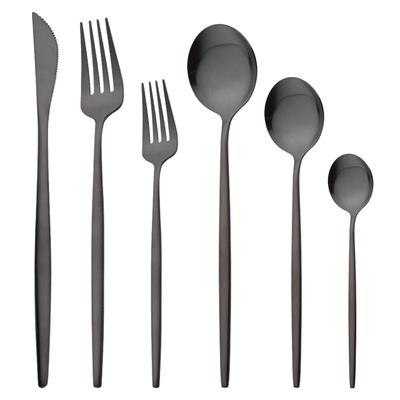 Black Gold Matte Cutlery Set Stainless Steel Dinnerware Set Knife Dessert Fork Spoon Dinner Family Kitchen Flatware Tableware Set