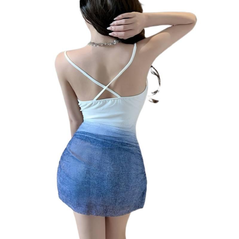Women's Strapless Sexy Gradient Dress - 2026 New Short Tight Hip Wrap Skirt