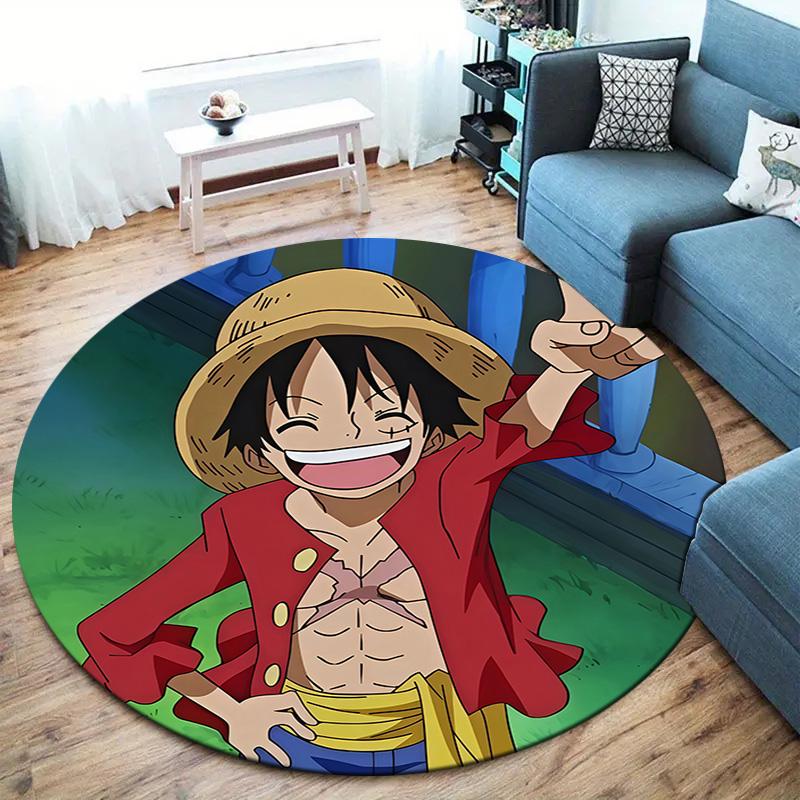 Luffy D Round Area Rug Carpet Rug For Living Room Bedroom Sofa Playroom Decor Nonslip Floor Mat