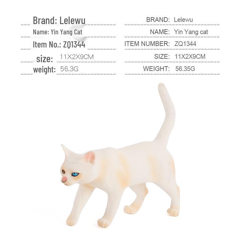 Children's Black and White Kitten Simulation Set - Toy Cat Figurine