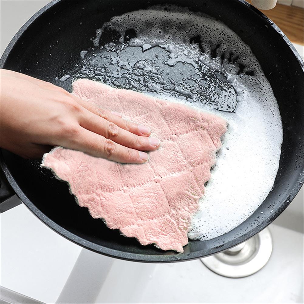 Multi Color Microfiber Cleaning Thick Soft Dish Cloths Hand Towel for Kitchen