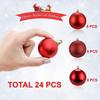 24 Pcs 3CM Multi Christmas Tree Baubles Balls - Xmas Hanging Ornament Decor - Christmas Decoration Items and Gifts
