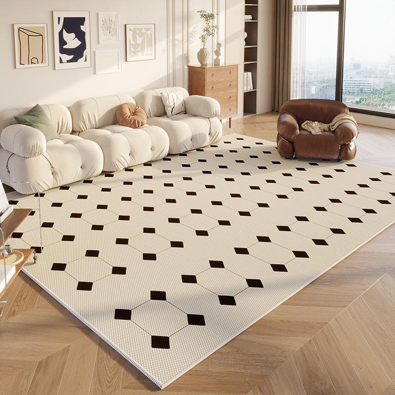 Cremă Aer Gospodărie Covor Trei Anti Inel Catifea Dormitor Acoperit cu Covoraș Rezistent la Murdărie Covoraș Măsuță de Cafea pentru Living