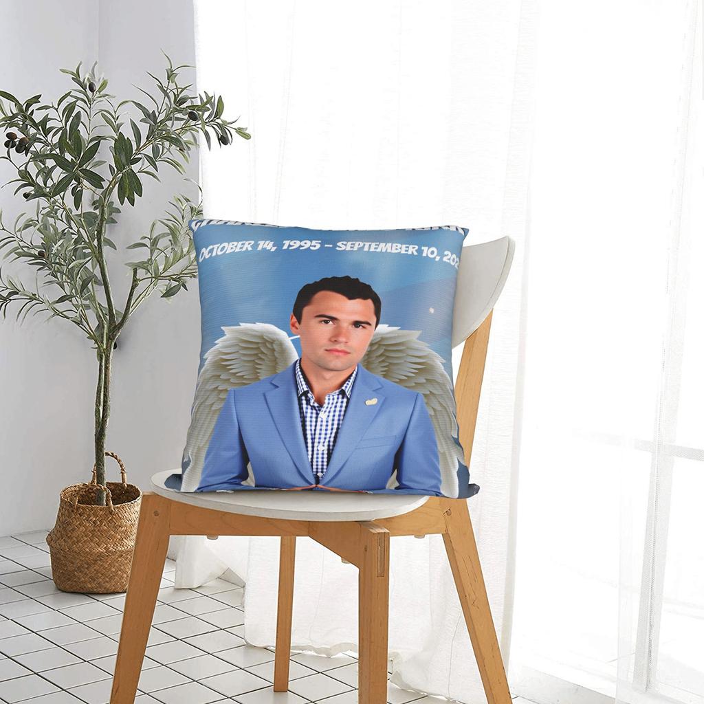 Charlie Kirk Angelic Advocate Pillow Case Comfy Pillow Cover Kawaii Cushion Cover For Sofa Home Decor