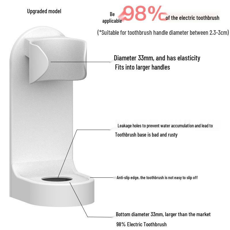 Electric Wall-Mounted Toothbrush Holder - Punch-Free Storage Bracket