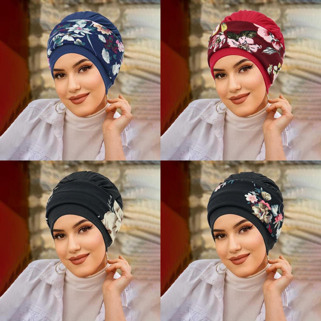 Fashion Ladies Head Scarf With Floral Print And Breathable Polyester For Casual Wear