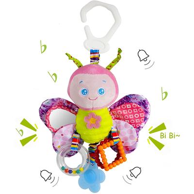 Stroller Toys and Car Seat Toys for Infants with Teether, Hanging Stroller Toys, Toddlers Clip On Soft Plush Baby Toys for Boys and Girls 3-12 Months