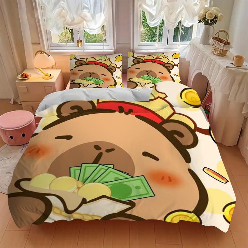 3pcs Anime Cartoon Design Bedding Set - Includes One Quilt Cover and Two Pillowcases (No Core) - Perfect for Bedroom and Guest Room Decorati