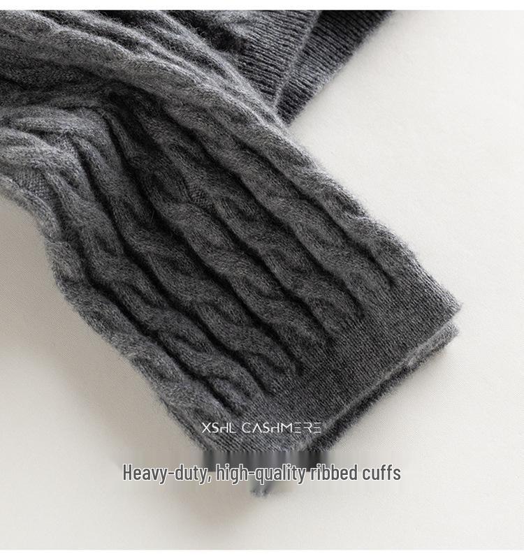 Women's Cashmere V-Neck Sweater - Autumn/Winter Knit, Loose-Fit, Slimming Korean Style Fashion