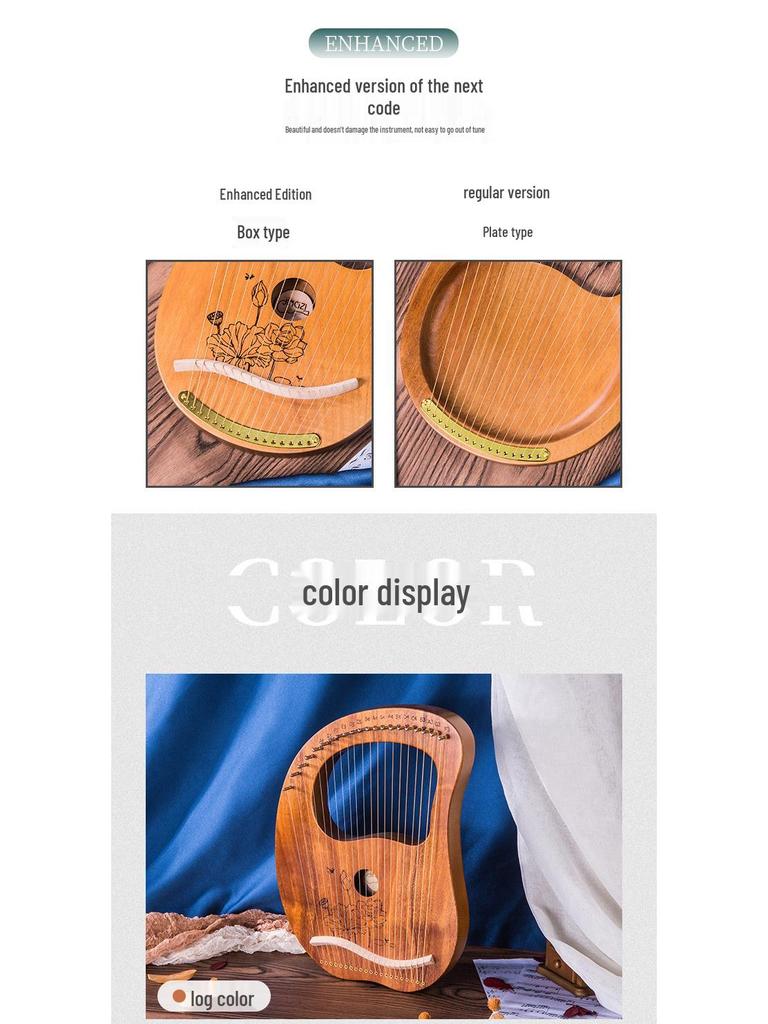 19-Tone Mini Lyre Harp - Beginner's Instrument