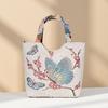 Ethnic Style Handheld Fabric Bag With Embroidery And Multiple Pockets For Casual Outings