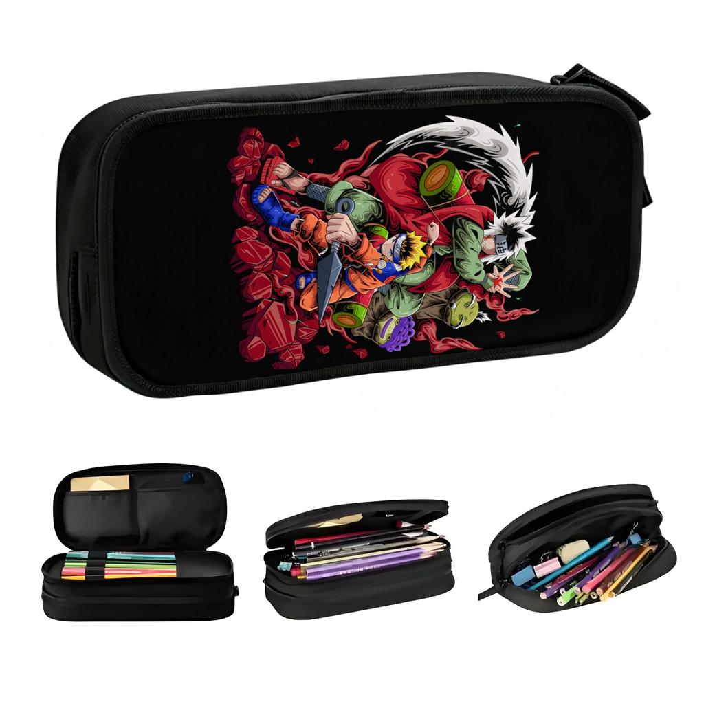 N-Naruto Toad Sage Anime Pencil Case for Boy Girl Large Storage Pen Bag Box School Accessories