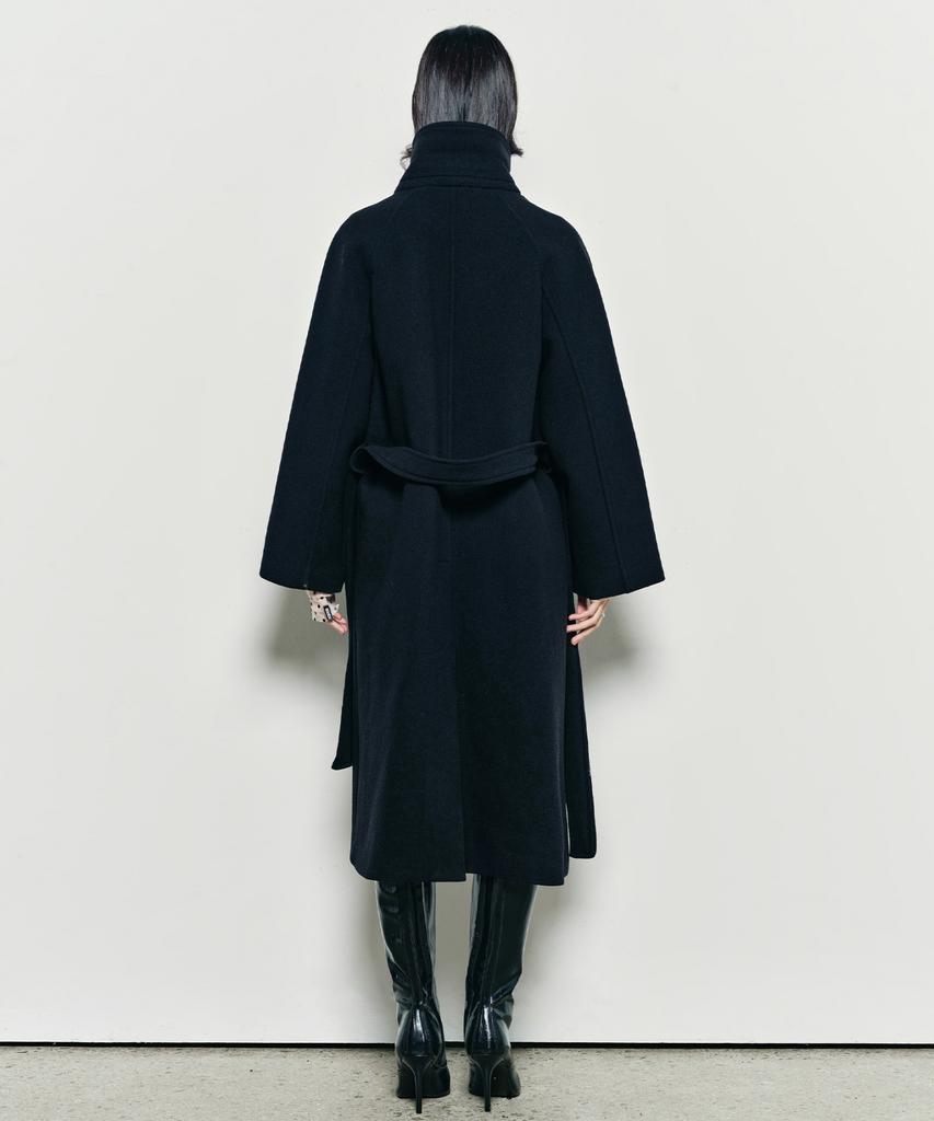 Nick&Nicole Wool Raglan Balmacaan Long Coat_Black