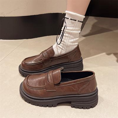 Fashion Women's British Style Small Leather Shoes 2024 Autumn New Black Thick Bottom Oxford Shoes Student College Style Mary Jane Shoes