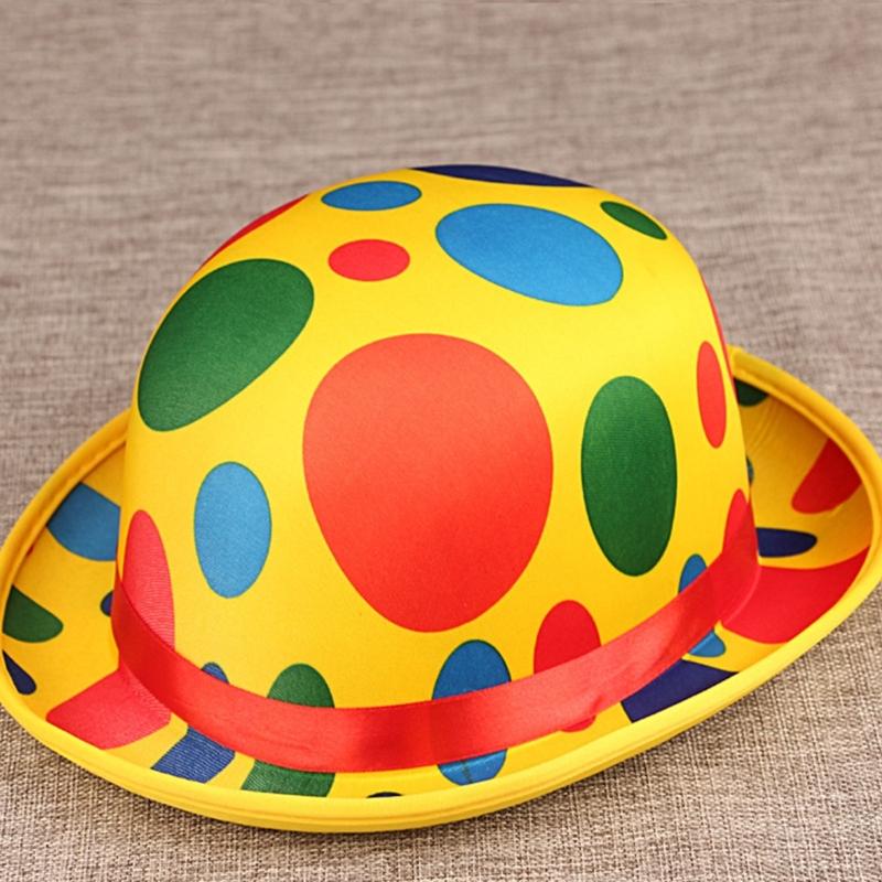 Cappello da Mago Cappello da Clown Arcobaleno Divertente Cappello a Cilindro da Clown per Natale Halloween Cosplay Festa Oggetti di Scena Costume da Clown Regali