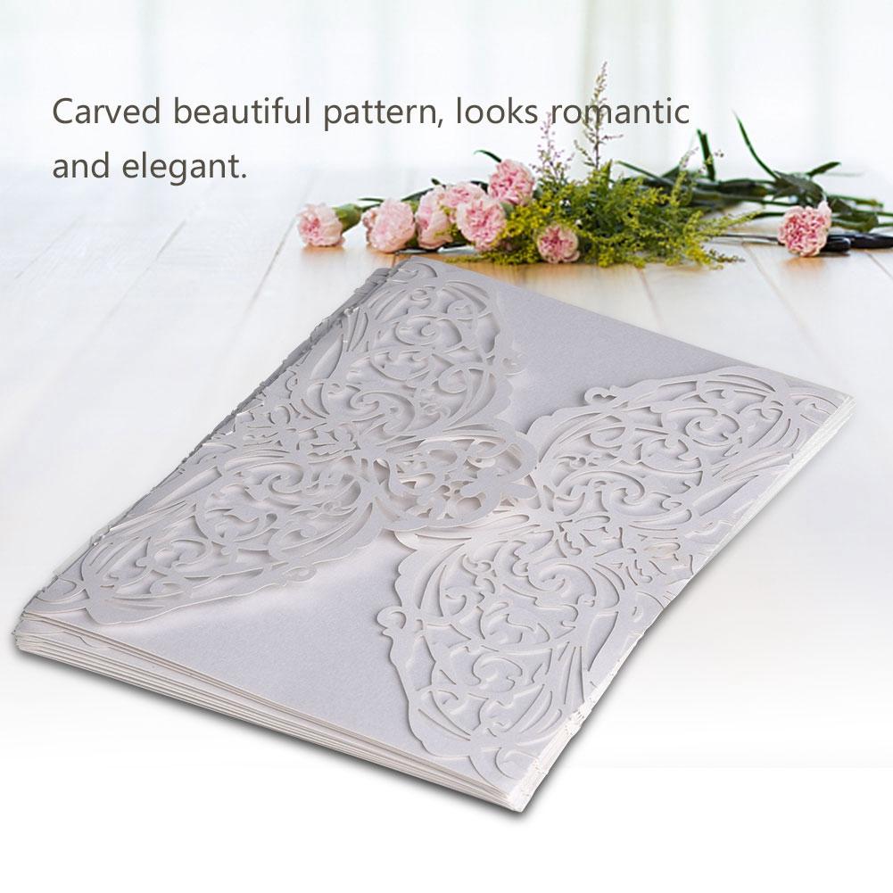 10 st/set Europeisk stil Snidade Personliga Affärs Bröllopsinbjudningskort Fest (#3)