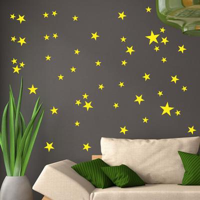 51Pcs Star Removable Art Vinyl Mural Home Room Decor Kids Rooms Wall Stickers